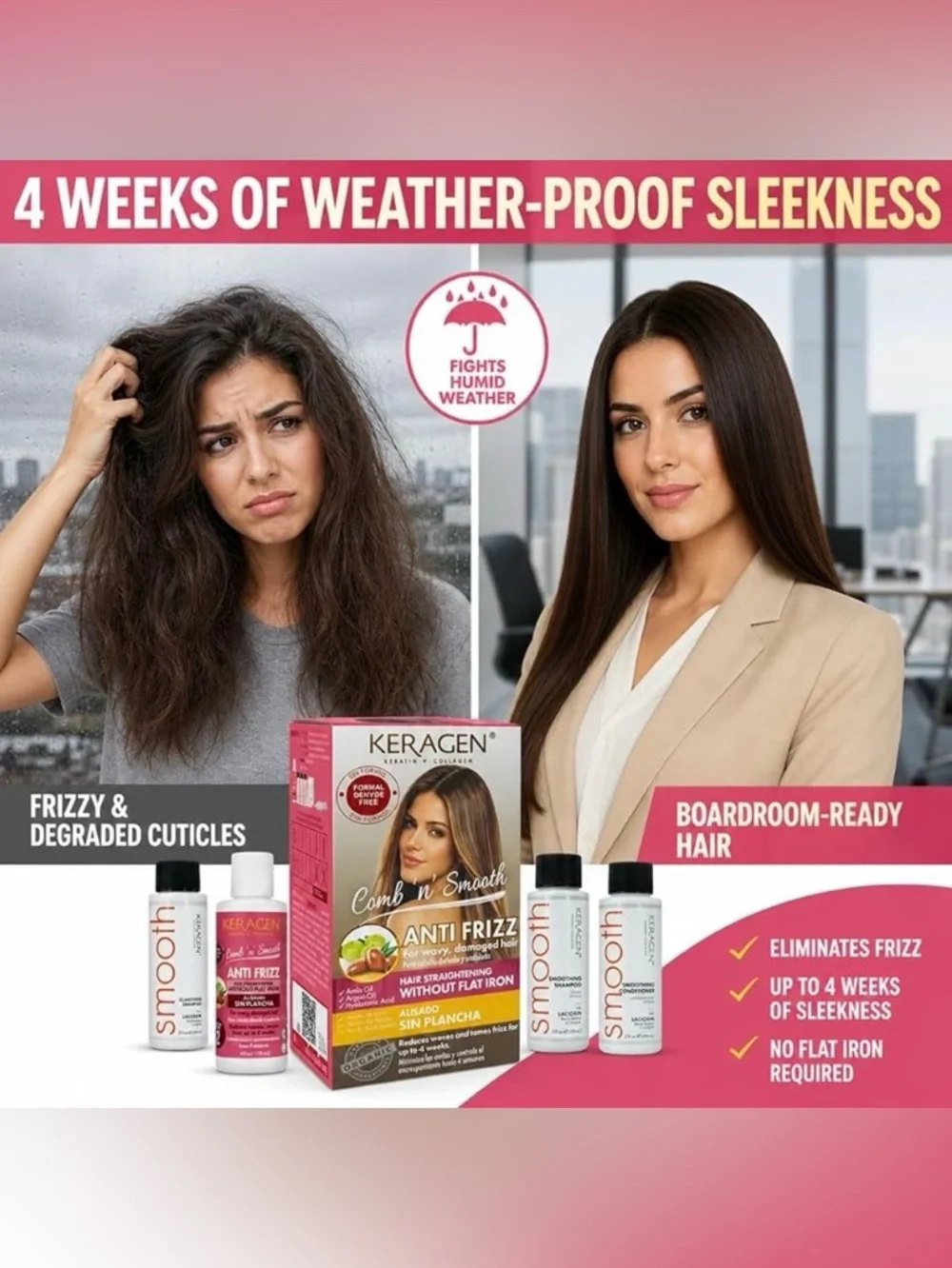 Keragen Comb n Smooth Anti Frizz At Home Keratin Treatment